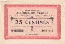 Francia 25 Cents - Compagnie de B&eacute;thune - 01-01-1916 - S&eacute;rie 1