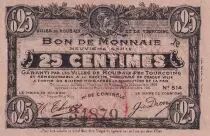 Francia 25 Cents - Ville - Roubaix-Tourcoing - 16-12-1916 - 9&egrave;me s&eacute;rie