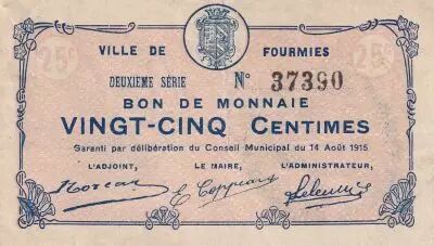 Francia 25 Cents - Ville de Fourmies - 1915 - 2nd serial - P.59-1080