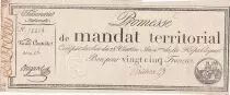 Francia 25 Francs - Territorial mandate with serial 13 - 28 Ventose An IV (18.03.1796) - VF
