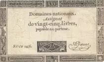 Francia 25 Livres - Black print - 06-06-1793 - Sign. Jame - Serial 2436
