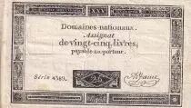 Francia 25 Livres - Figures standing on the border - 06-06-1793 - VF - Sign. A. Jame