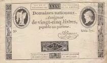 Francia 25 Livres - Louis XVI - 16-12-1791 - Sign. A. Jame - Serial 376