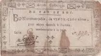 Francia 25 Livres Catholic and Royal Army - Manlevrier 1794