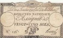 Francia 25 Sols - Coq - 04-01-1792 - Sign. Herv&eacute; - Serial 126