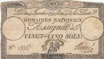 Francia 25 Sols - Coq - 04-01-1792 - Sign. Herv&eacute; - Serial 1555