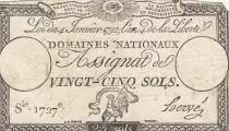 Francia 25 Sols - Coq - 04-01-1792 - Sign. Herv&eacute; - Serial 1727