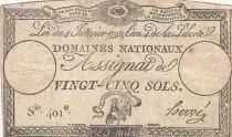 Francia 25 Sols - Coq - 04-01-1792 - Sign. Herv&eacute; - serial 401e