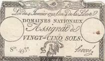 Francia 25 Sols - Coq - 04-01-1792 - Sign. Herv&eacute; - Serial 493
