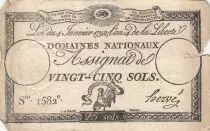 Francia 25 Sols - Rooster - 04-01-1792 - Sign. Herv&eacute; - Serial 1582