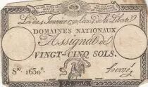 Francia 25 Sols - Rooster - 04-01-1792 - Sign. Herv&eacute; - Serial 1630