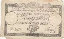 Francia 25 Sols - Rooster - 04-01-1792 - Sign. Herv&eacute; - Serial 596