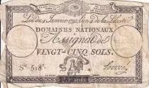 Francia 25 Sols - Rooster and eye (04-01-1792) - AU - Sign. Herv&eacute;