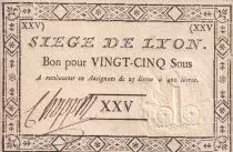 Francia 25 Sous Si&egrave;ge de Lyon - 19-09-1793