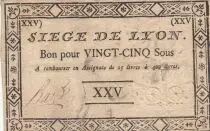 Francia 25 Sous Si&egrave;ge de Lyon - 19-09-1793
