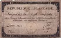 Francia 250 Livres - 7 Vendemiaire An II - 28.9.1793 - F - Sign.  Tine
