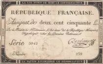 Francia 250 Livres - 7 Vendemiaire An II - 28.9.1793 - Sign. Deschamps - Serial 5042