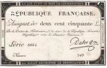 Francia 250 Livres 7 Vendemiaire An II - 28.9.1793 - Sign.  Dubosc - VG to F