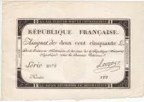 Francia 250 Livres 7 Vendemiaire An II - 28.9.1793 - Sign.  Levet - VF+