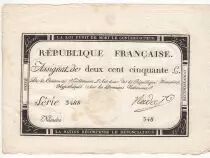 Francia 250 Livres 7 Vendemiaire An II - 28.9.1793 - Sign.  Nadal - VF+