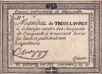 Francia 3 Livres - Bouches du Rh&ocirc;ne - Marseille - Caisse Patriotique - 1792