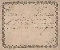 Francia 3 livres - Rh�ne - Lyon - Association de chapellerie - 01-05-1791