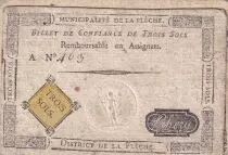 Francia 3 Sols - Sarthe - Municipalit&eacute; de la Fl&egrave;che - Serial A - 1791