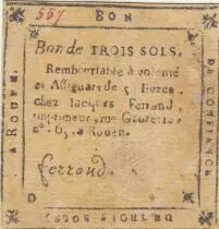 Francia 3 sols - Seine-inf&eacute;rieure - Rouen chez Jacques Ferrand - Exchange office - 1792
