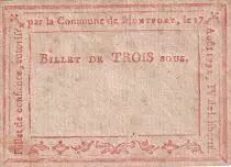 Francia 3 Sous - Confidence banknote - Montfort - 17-08-1792