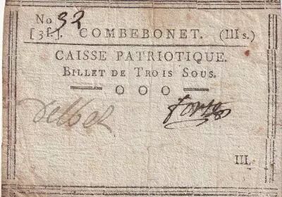 Francia 3 Sous - Lot et Garonne - Caisse Patriotique de Combebonet - 1792