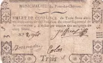 Francia 3 sous - Pont-Du-Ch&acirc;teau City - 1792