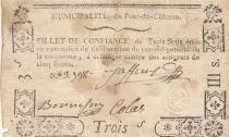 Francia 3 sous - Puy de d&ocirc;me - Municipality of Pont du ch&acirc;teau - 1792