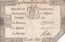 Francia 30 Sols - Indre et Loire - Caisse de Confiance du d&eacute;partement - 1792