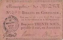 Francia 30 sous - Seine et Marne - Melun\'s Municipality - 15-05-1791