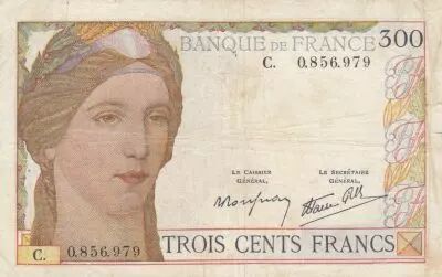 Francia 300 Francs - Ceres - 06-10-1938  - Serial C.