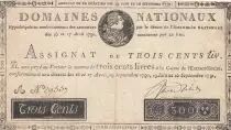 Francia 300 Livres Bust of Louis XVI - 19-06 et 12-09-1791 Serial A - VF