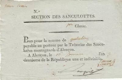 Francia 4 livres - Orne - Alen�on - Section of the sanculottes - 1793