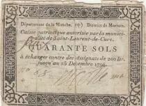 Francia 40 Sols - Manche - Patriotic fund of the municipality of Saint Laurent de Cuve - 1794