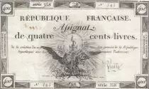 Francia 400 Livres 21-11-1792 - Sign. Vieilh - Serial 358 - VF - P.A.72