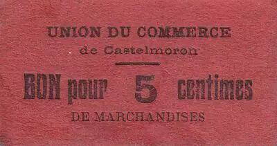 Francia 5 cent. Castelmoron Union du commerce