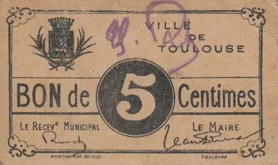 Francia 5 cent. Toulouse City