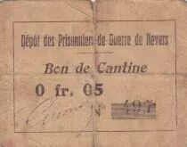 Francia 5 Centimes - Bon de cantine - D�p�t des prisonniers de guerre de Nevers