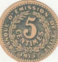Francia 5 centimes - Lille Banque d\'&eacute;mission - 1915