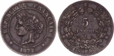 Francia 5 Centimes Ceres - 1872 A Paris