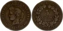 Francia 5 Centimes Ceres - Third Republic - 1876 K Bordeaux - KM.821
