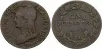 Francia 5 Centimes Dupr&eacute; - BB Strasbourg