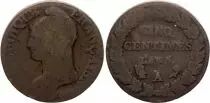 Francia 5 Centimes Dupre - Liberty head - An 5 A Paris