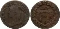 Francia 5 Centimes Dupre - Liberty head - An 5 I Limoges