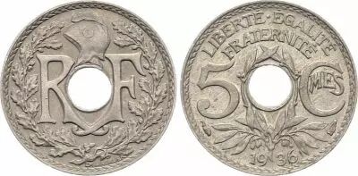 Francia 5 Centimes Lindauer - 1936
