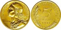 Francia 5 Centimes Marian - 1977 UNC